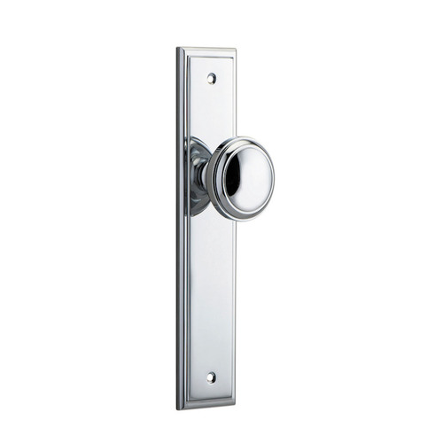 Iver Paddington Door Knob on Stepped Backplate Passage Chrome Plated 11838