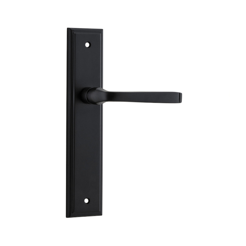 Iver Annecy Door Lever Handle on Stepped Backplate Passage Matt Black 12744