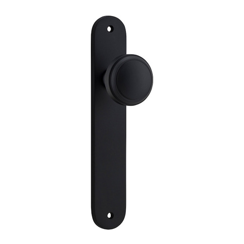 Iver Paddington Door Knob on Oval Backplate Passage Matt Black 12832