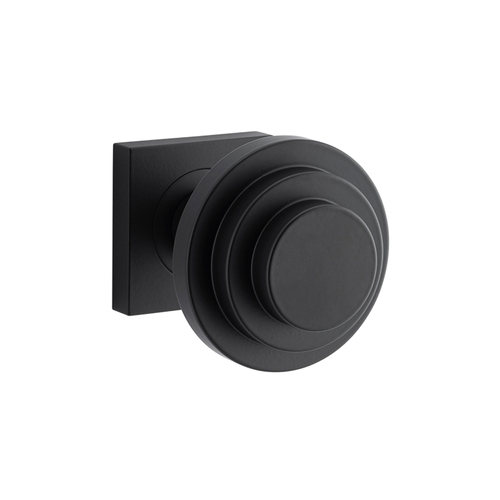 Bankston Sans Arc Zzzigurat Door Knob on Square Rose Nero 21273