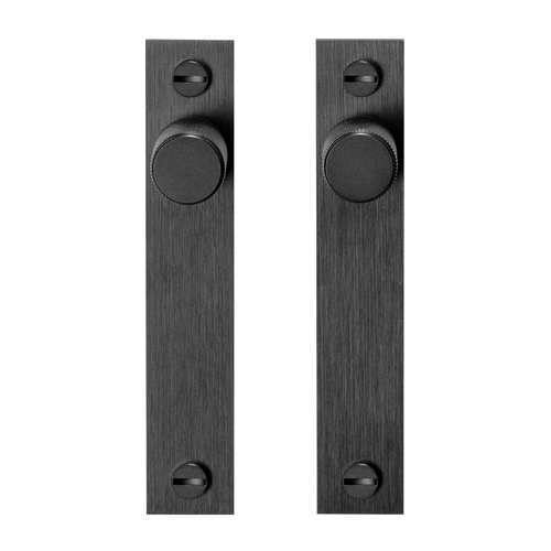 Buster and Punch Cross Furniture Knob Set Plate Black UK-KP-BL-A