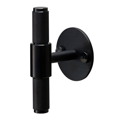 Buster and Punch Cabinet T-Bar Handle on Plate Black UK-TB-HP-BL-C