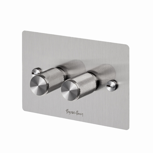Buster and Punch 2G Dimmer Switch Diamond Cut Knurled Knob Steel ZDR-07450