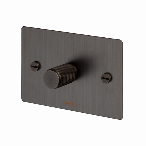 Buster and Punch 1G Dimmer Switch Diamond Cut Knurled Knob Smoked Bronze ZDR-09446