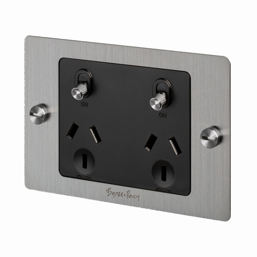 Buster and Punch 2G GPO Socket 1 USB 2.1A Steel ZSC-07460
