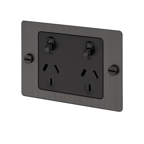 Buster and Punch 2G GPO Socket Outlet Smoked Bronze ZSC-09456