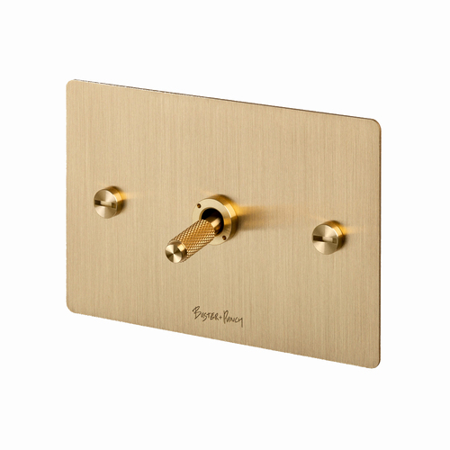 Buster and Punch 1G Toggle Switch Solid Metal Flat Plate Brass ZTG-05424