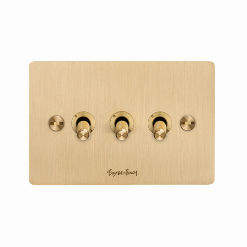 Buster and Punch 3G Toggle Switch Solid Metal Flat Plate Brass ZTG-05434