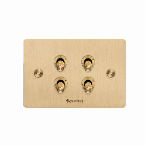 Buster and Punch 4G Toggle Switch Solid Metal Flat Plate Brass ZTG-05439