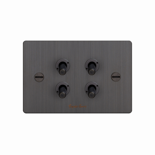 Buster and Punch 4G Toggle Switch Solid Metal Flat Plate Smoked Bronze ZTG-05441