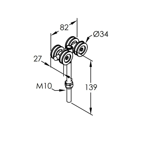 Brio Type 56 Nylon Hanger for Single Run 180KG Metal Panels Chrome Bearings 56GLN