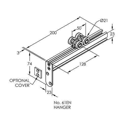 Brio 4 Wheel Nylon Hanger 61SSEN For Zero Clearance 120KG Top Hung Sliding Panel
