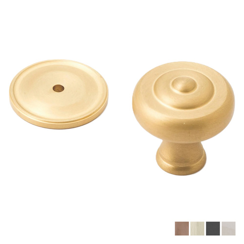 Castella Decade Fluted Knob on Round Rose - Available in Various Finishes