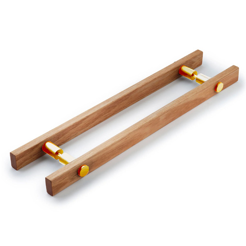 Castella Hydrowood Entrance Handle with Face Caps Back To Back 1200mm Polished Gold 382.1200.08.BB