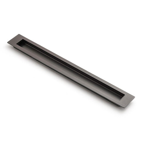 Castella Slide Flush Pull Cabinet Handle 300mm Gunmetal 530.300.45