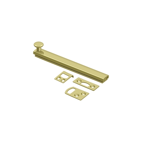 Deltana 6" surface bolt (152mm) Concealed Screw Polished Brass 6SBCS3