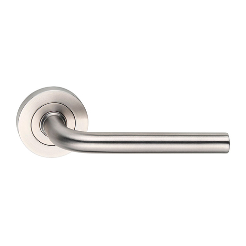 Dormakaba Urban Door Lever Handle on Round Rose Satin Stainless 4300/40TSSS