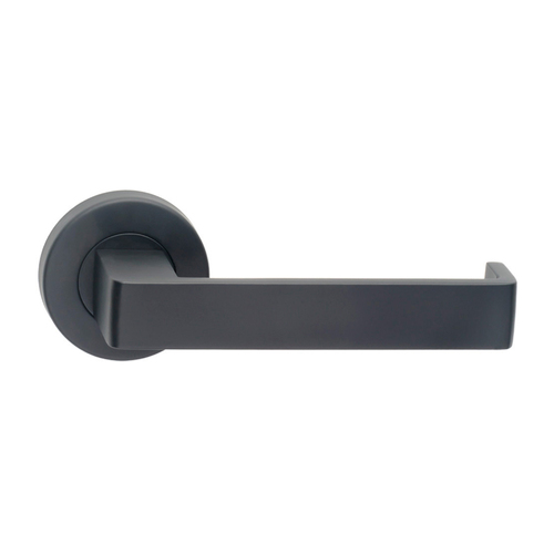 Dormakaba Vision Passage Door Lever Handle on Round Rose 53mm Black 8300/12BLK