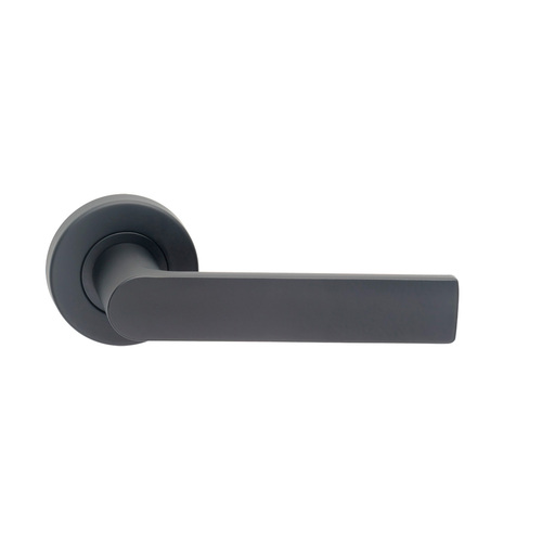 Dormakaba Vision Door Lever Handle on Round Rose Passage Black 8300/14BLK