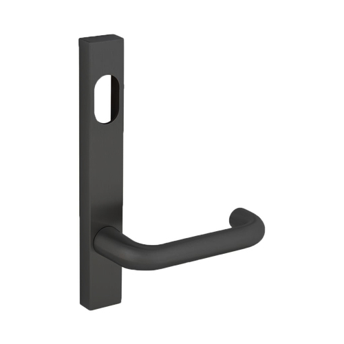 Dormakaba External Concealed Plate with Oval Cylinder Hole & 30 Lever Black 6400/30GBLK