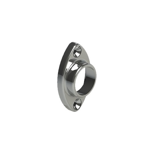 Emro Rod Socket End 421CPPP Oval Wardrobe Hanging Rail 19mm Chrome Pair