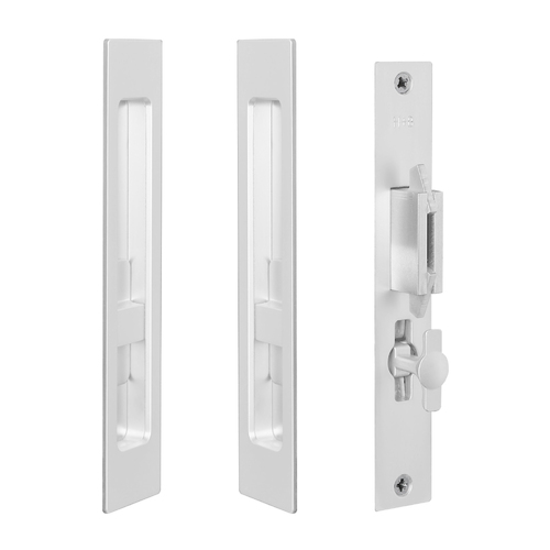 Halliday & Baillie Sliding Door Set Flush Pull Snib Both Sides 310mm Electro Flat White HB1484 EFW