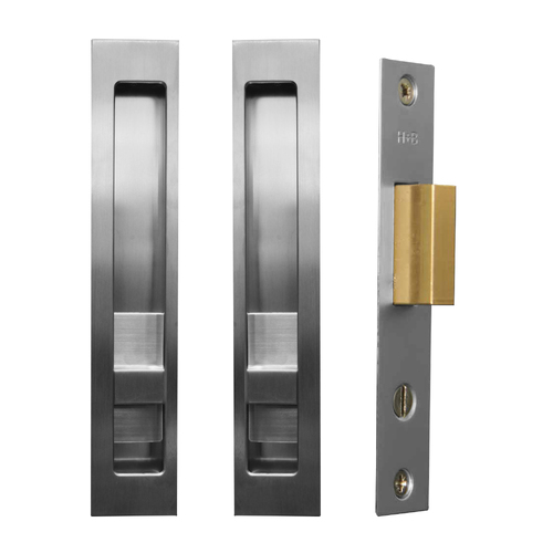 Halliday & Baillie Pivot Door Privacy Set Flush Pull Snib/Snib 250mm Satin Chrome HB1658-SC
