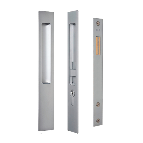 Halliday & Baillie Sliding Door Lock Set with Keyhole Snib/Plain 55mm Satin Chrome HB632-SC