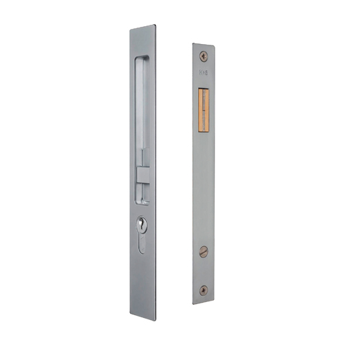 Halliday & Baillie Sliding Door Lock Set with Keyhole Snib/Nothing 55mm Satin Chrome HB633-SC