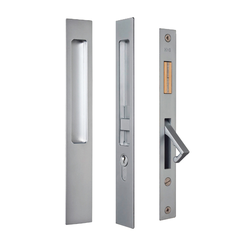 Halliday & Baillie Integrated End Pull Door Lock Set with Keyhole Snib/Plain 55mm Satin Chrome