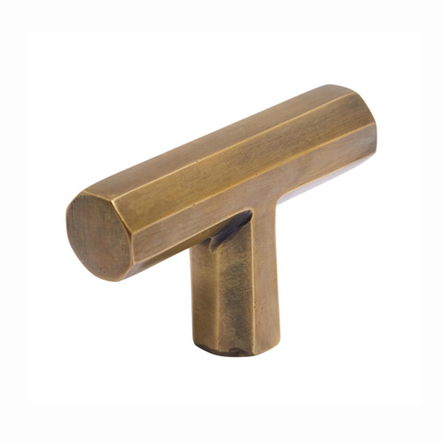 Hepburn Henley TBar Cabinet Pull Handle 60mm Acid Washed Brass HETBAWB