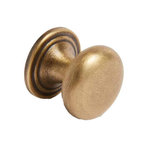 Hepburn Kew Cabinet Knob Large Acid Washed Brass KKLAWB