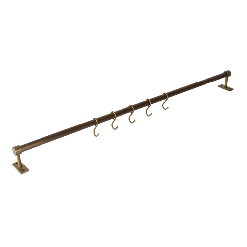 Hepburn Utility Rail Hook 65mm Acid Washed Brass URHAWB