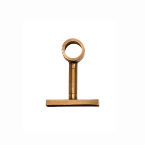 Hepburn Utility Hanging Rail Middle Bracket 80mm Acid Washed Brass URMBAWB