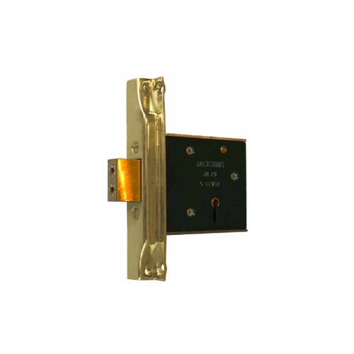 Jacksons Rebated 5 Lever Mortice Deadbolt Lock with Cylinder Antique Brass Light JM29RABL