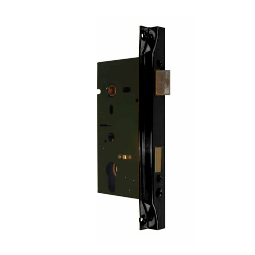 Jacksons Rebated Mortice Lock Long Body 46mm with Cylinder Body Matt Black JMCL46RBLK
