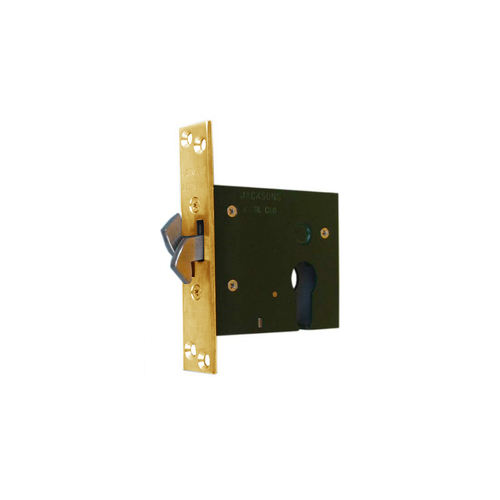Jacksons Sliding Claw Privacy Mortice Lock 60mm no Cylinder Satin Brass JMHSLP60SB