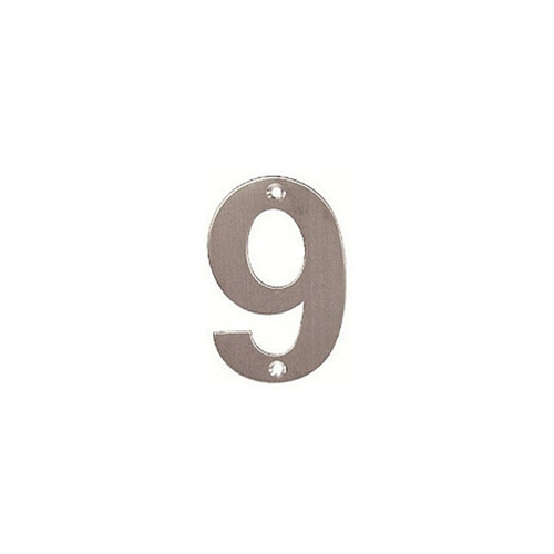 *WHILE SUPPLY LAST* Mappas Door House Number #9 Visible Fix 50mm 304 Grade Stainless Steel SN059