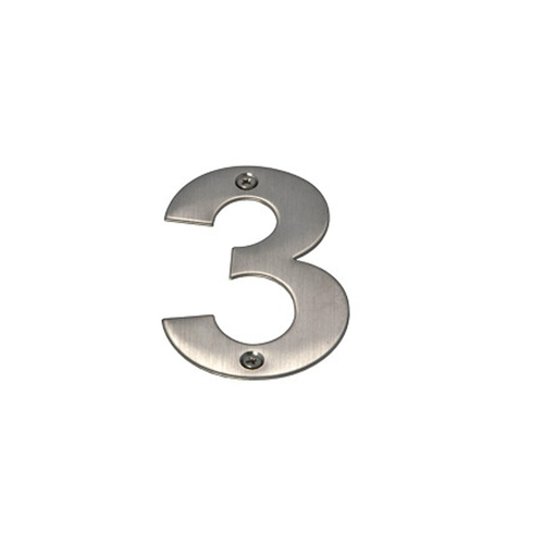 Mappas Door House Number #3 Visible Fix 100mm 304 Grade Stainless Steel SN103