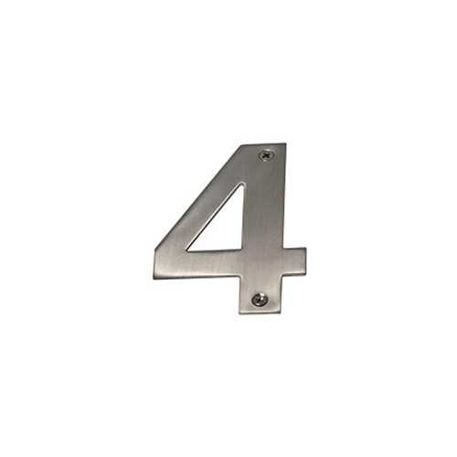 *WHILE SUPPLY LAST* Mappas Door House Number #4 Visible Fix 100mm 304 Grade Stainless Steel SN0104