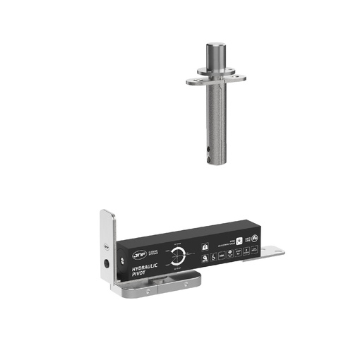JNF Hydraulic Pivot Set Stainless Steel Hold Open 90deg (60kg) IN.05.203.HO 