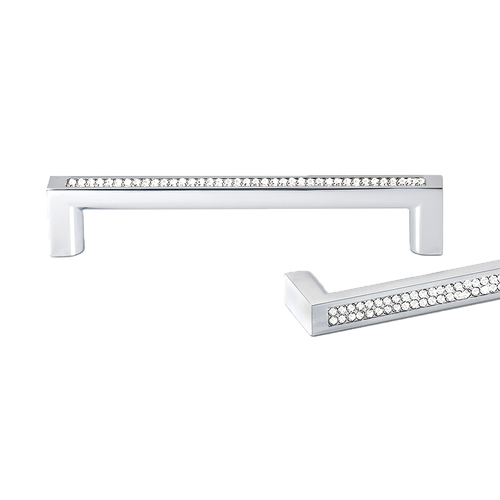 Kethy Cabinet Handle BL1503 Bling Series Ankaa Multi Stone Die-cast Zinc-128mm-Polished Chrome