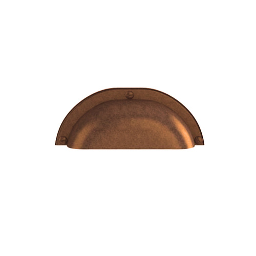 Kethy Traditional Shell Cabinet Handle 64mm Rustic Copper D369/64-RC