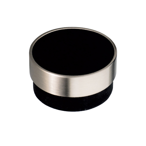 Kethy Cabinet Knob L4346 L Series Radio 48mm Timber-Black w/ Stainless Effect Ring