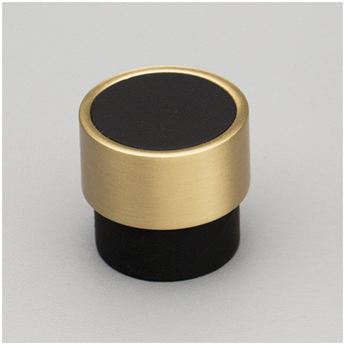Kethy Radio Knob 26mm dia Black Stain with Brass ring L4370/26-BKSBR