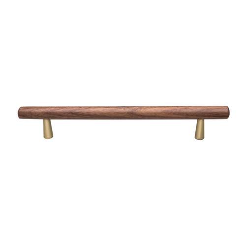 Kethy Tilla Cabinet Handle 160mm Walnut with Brass Feet L7763160WNBR