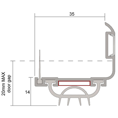 Kilargo FDBU20 Retrofit Intumescent Fire Door Bottom Seal 820mm FDBU20-820CA