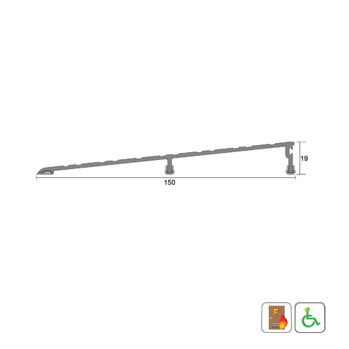Kilargo IS4077 Heavy Duty Threshold Ramp 1750mm Clear Anodised IS4077-1750CA