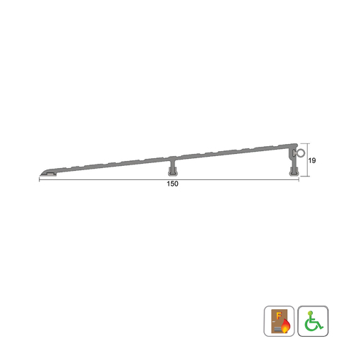 Kilargo IS4078si Threshold Ramp With Compression Bulb 1500mm Silver Anodised Aluminium