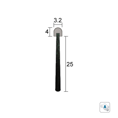 Kilargo IS5120B Brush Door Seal 25mm Black Nylon Insert - Available in Various Sizes